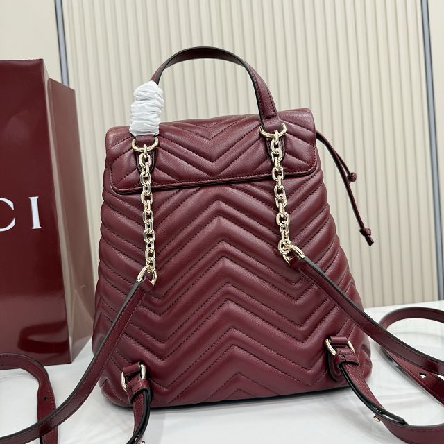 GG original lambskin marmont medium backpack 861878 bordeaux