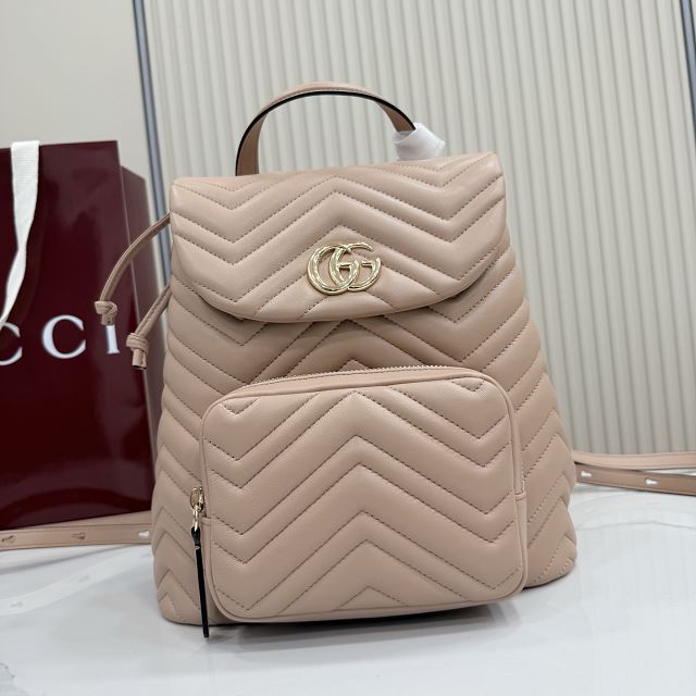 GG original lambskin marmont medium backpack 861878 pink beige