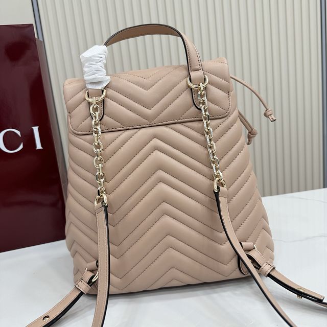 GG original lambskin marmont medium backpack 861878 pink beige