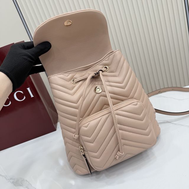GG original lambskin marmont medium backpack 861878 pink beige