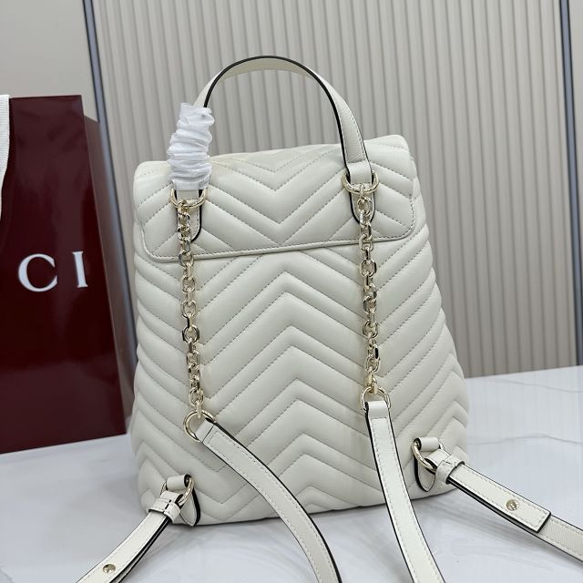 GG original lambskin marmont medium backpack 861878 white 