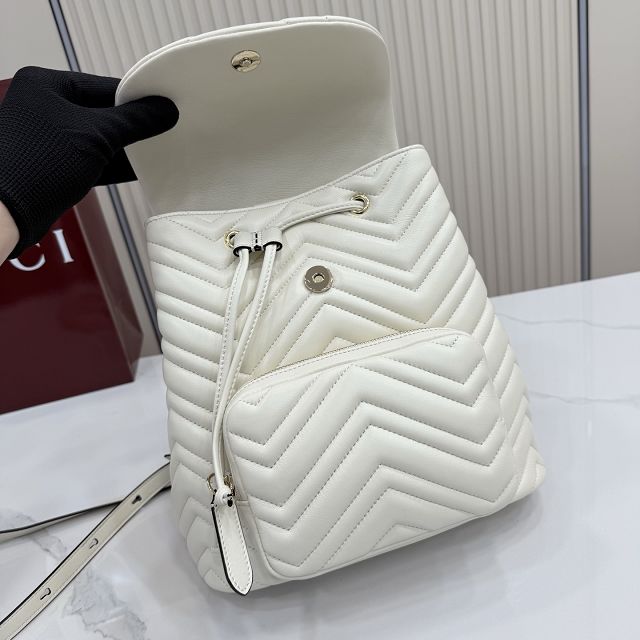 GG original lambskin marmont medium backpack 861878 white 