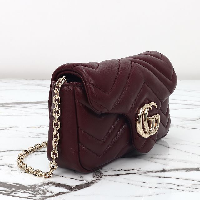 GG original lambskin marmont mini shoulder bag 841290 bordeaux