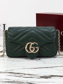 GG original lambskin marmont mini shoulder bag 841290 dark green