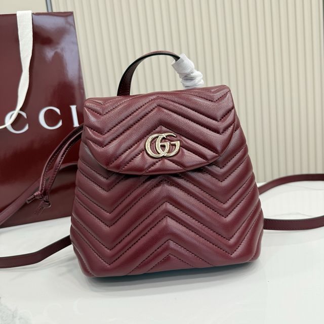 GG original lambskin marmont small backpack 855921 bordeaux