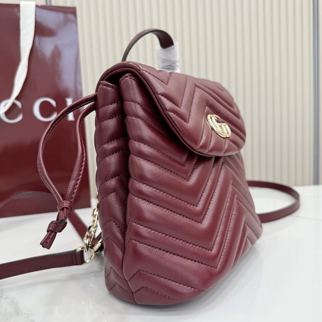 GG original lambskin marmont small backpack 855921 bordeaux