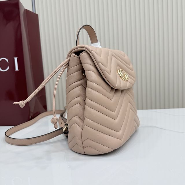 GG original lambskin marmont small backpack 855921 pink beige