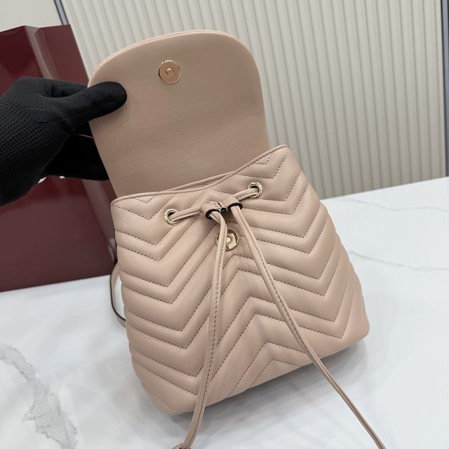 GG original lambskin marmont small backpack 855921 pink beige