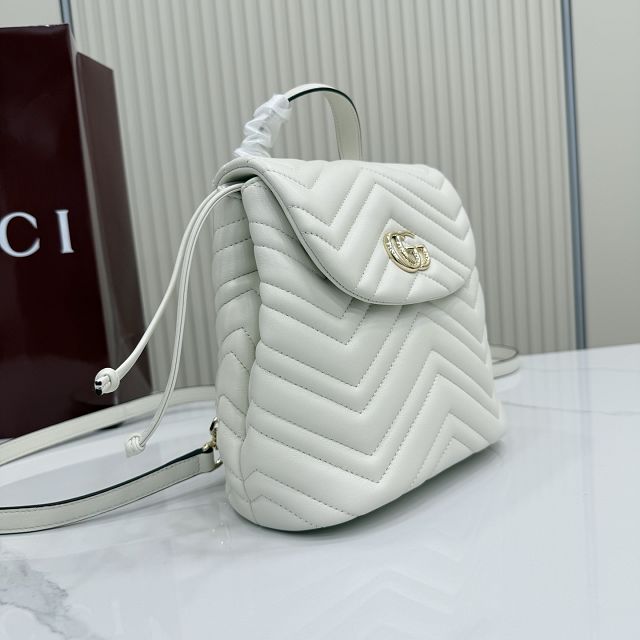 GG original lambskin marmont small backpack 855921 white