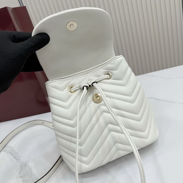 GG original lambskin marmont small backpack 855921 white