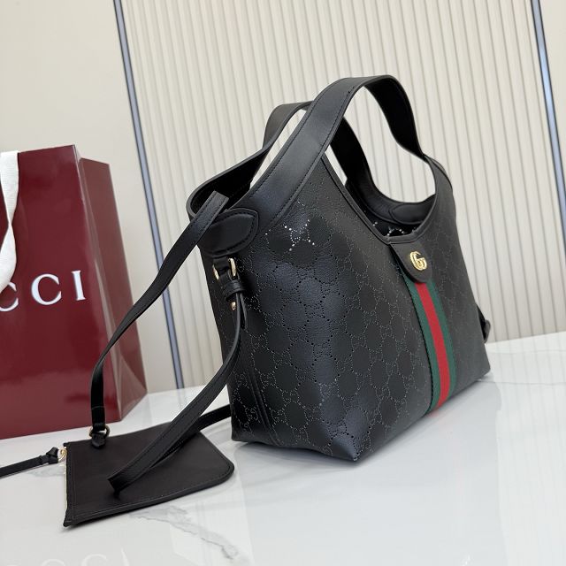 GG original calfskin giglio small tote bag 860845 black