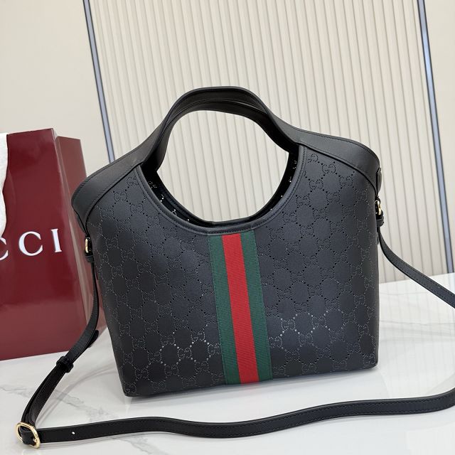 GG original calfskin giglio small tote bag 860845 black