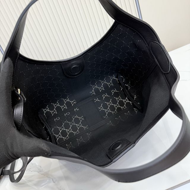 GG original calfskin giglio small tote bag 860845 black
