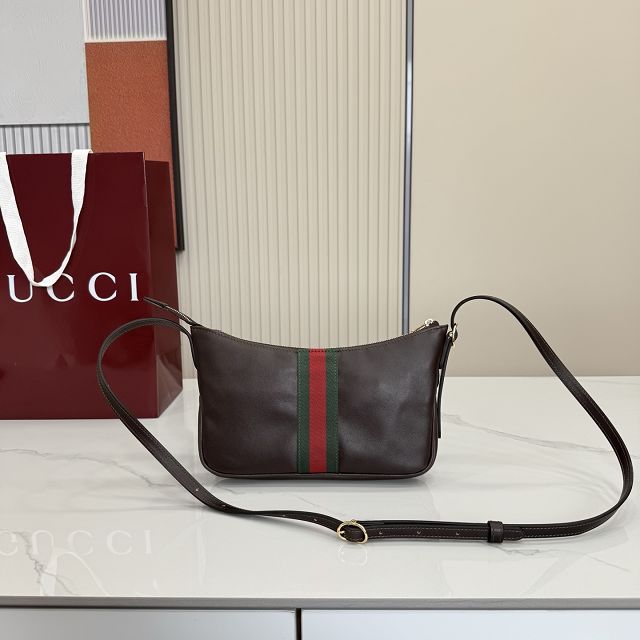GG original calfskin lunetta small crossbody bag 863406 dark brown