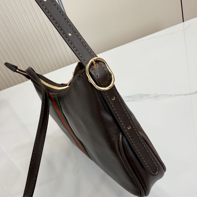 GG original calfskin lunetta small crossbody bag 863406 dark brown