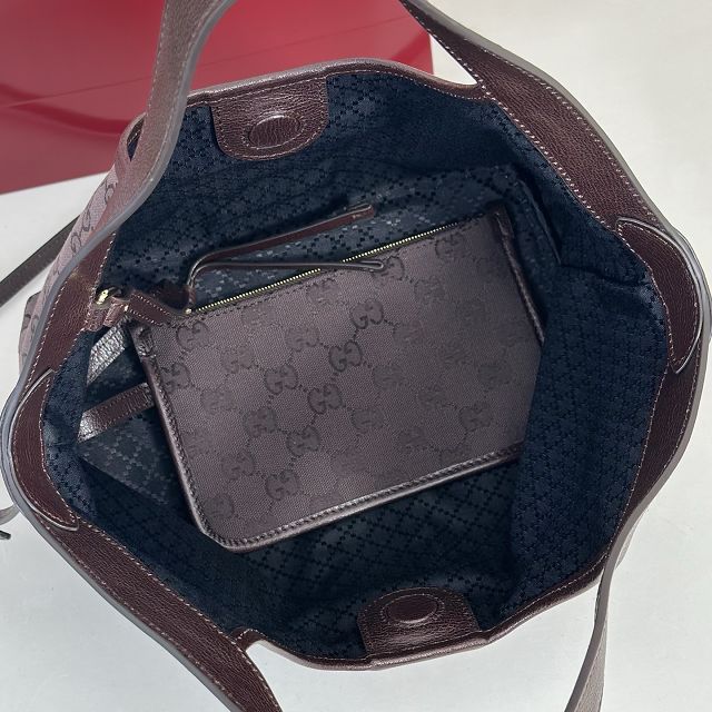 GG original canvas giglio small tote bag 860845 dark brown