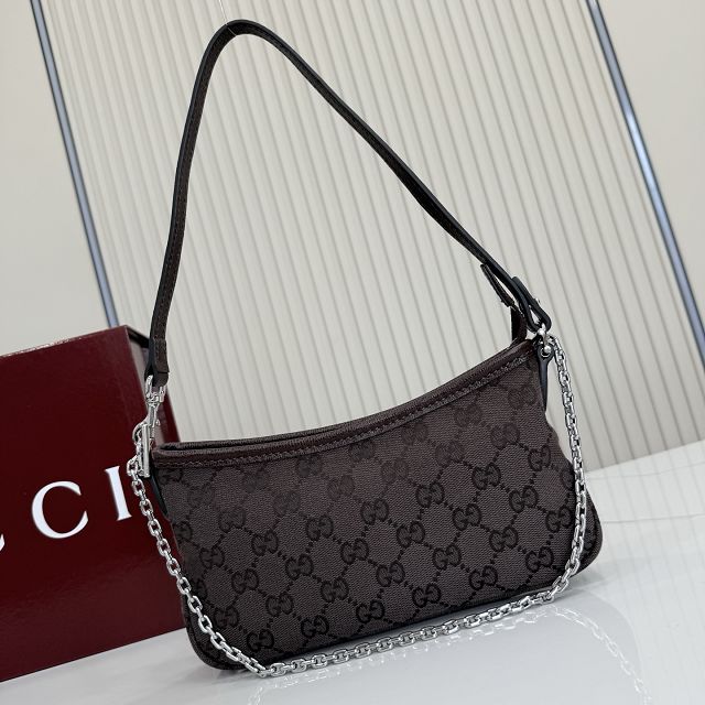 GG original canvas gossip small shoulder bag 875847 dark brown
