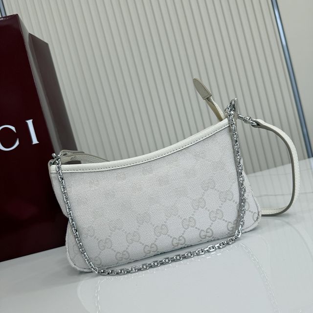 GG original canvas gossip small shoulder bag 875847 white