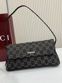 GG original denim madison medium shoulder bag 874744 black