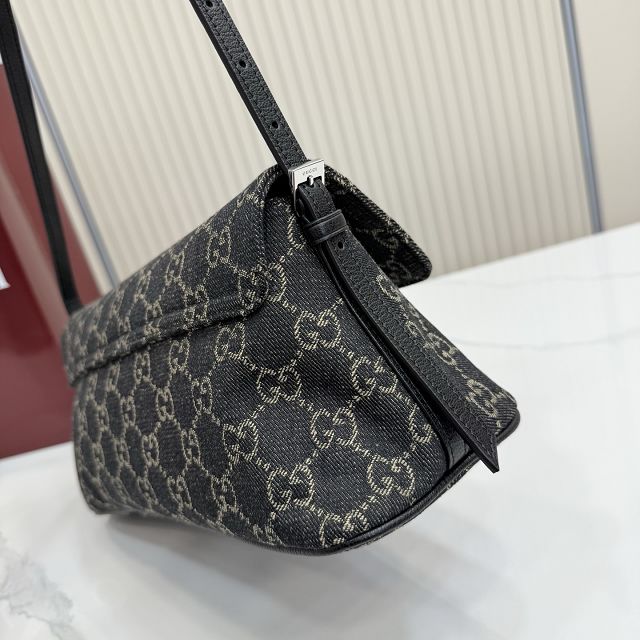 GG original denim madison medium shoulder bag 874744 black