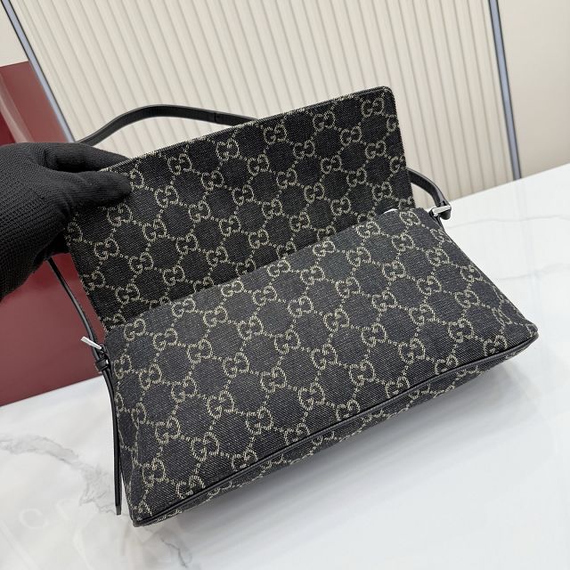 GG original denim madison medium shoulder bag 874744 black