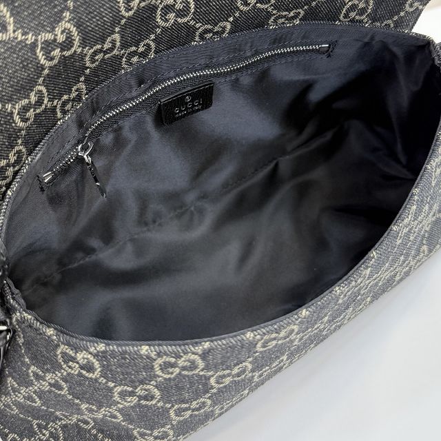 GG original denim madison medium shoulder bag 874744 black