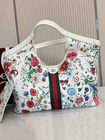 GG original fabric giglio large tote bag 853971 white
