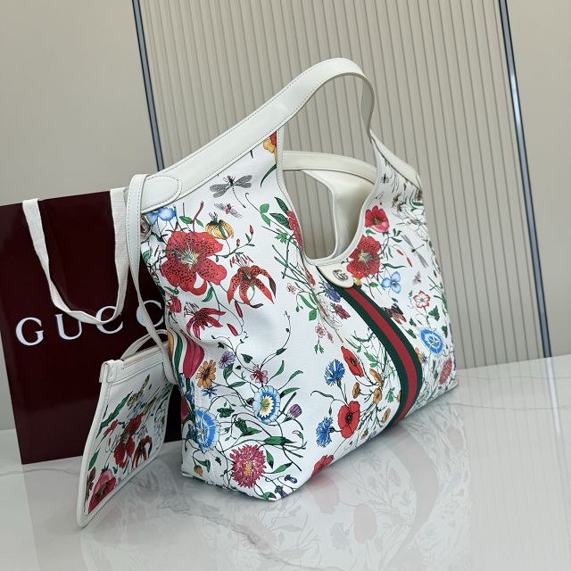GG original fabric giglio large tote bag 853971 white