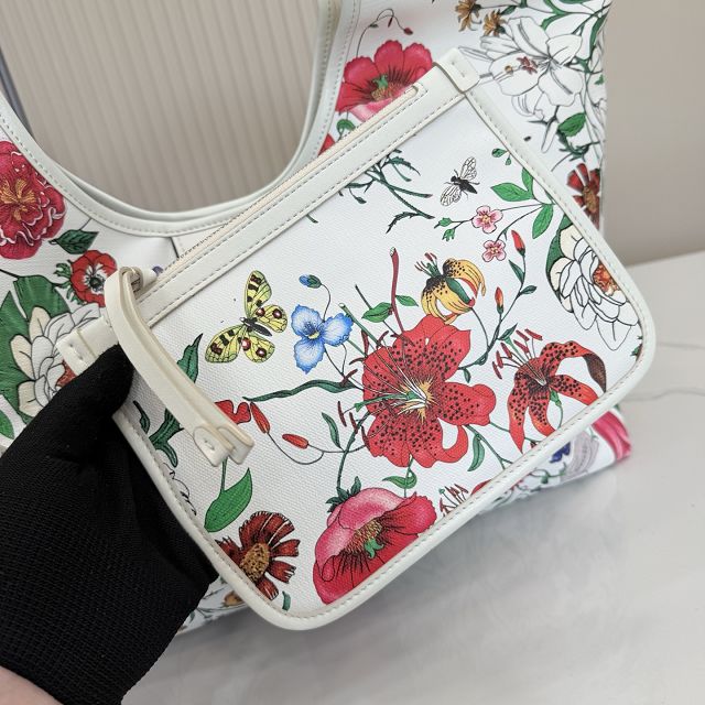 GG original fabric giglio large tote bag 853971 white