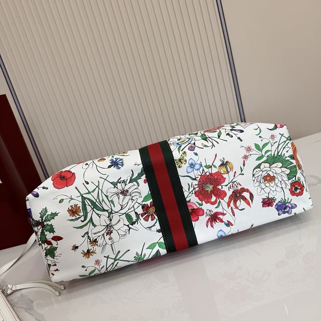 GG original fabric giglio large tote bag 853971 white