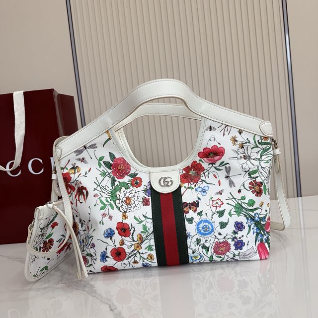 GG original fabric giglio small tote bag 860845 white