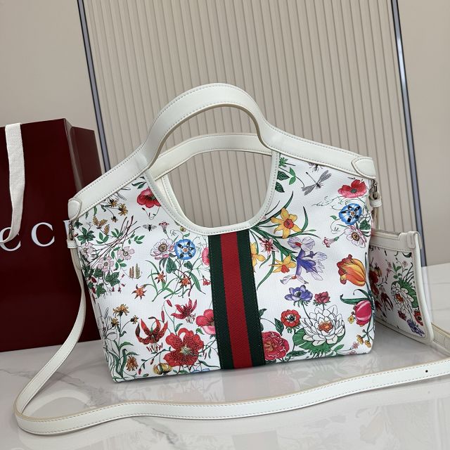 GG original fabric giglio small tote bag 860845 white