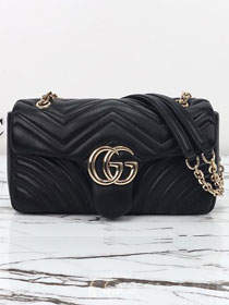 GG original lambskin marmont medium shoulder bag 837267 black