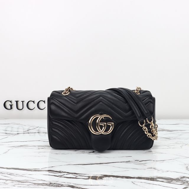GG original lambskin marmont medium shoulder bag 837267 black