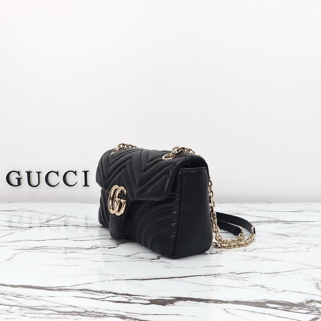 GG original lambskin marmont medium shoulder bag 837267 black