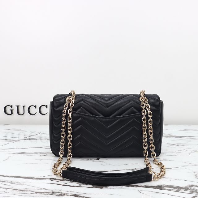 GG original lambskin marmont medium shoulder bag 837267 black