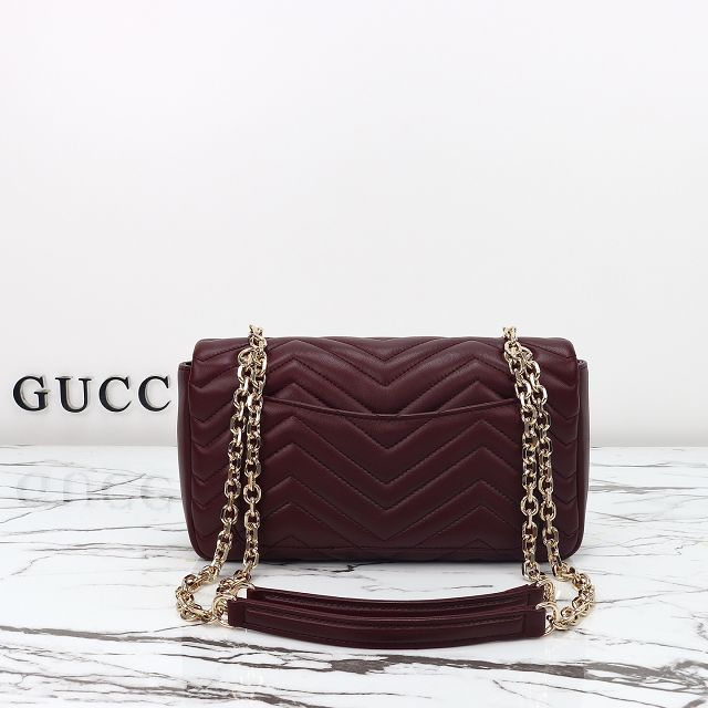GG original lambskin marmont medium shoulder bag 837267 bordeaux
