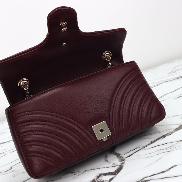 GG original lambskin marmont medium shoulder bag 837267 bordeaux