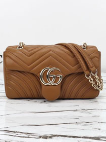 GG original lambskin marmont medium shoulder bag 837267 brown