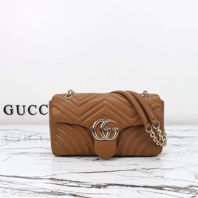 GG original lambskin marmont medium shoulder bag 837267 brown