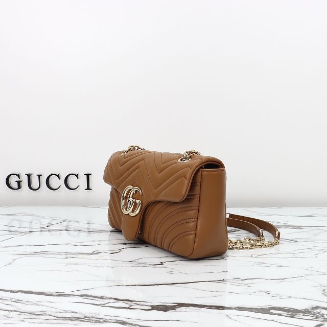 GG original lambskin marmont medium shoulder bag 837267 brown