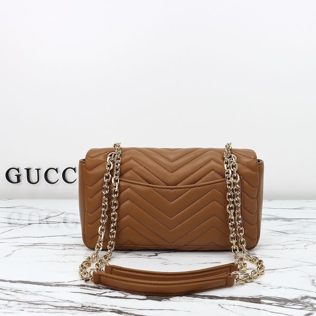 GG original lambskin marmont medium shoulder bag 837267 brown