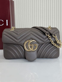 GG original lambskin marmont medium shoulder bag 837267 dark brown