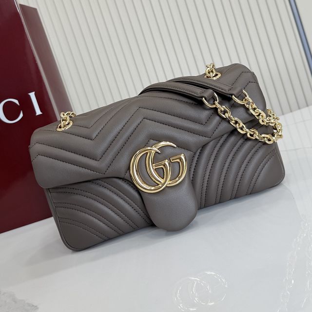 GG original lambskin marmont medium shoulder bag 837267 dark brown
