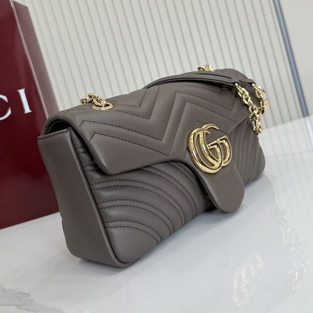 GG original lambskin marmont medium shoulder bag 837267 dark brown
