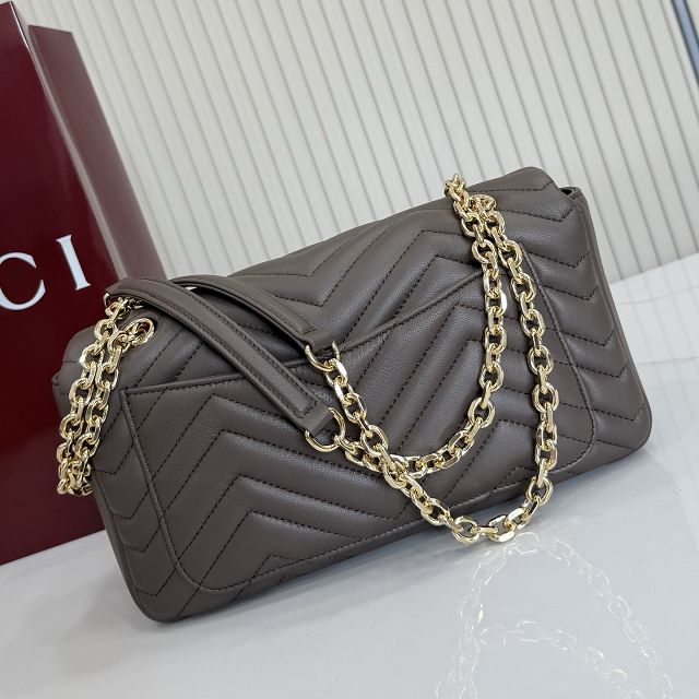 GG original lambskin marmont medium shoulder bag 837267 dark brown