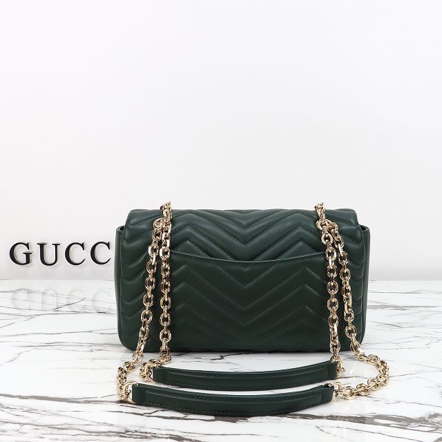 GG original lambskin marmont medium shoulder bag 837267 dark green