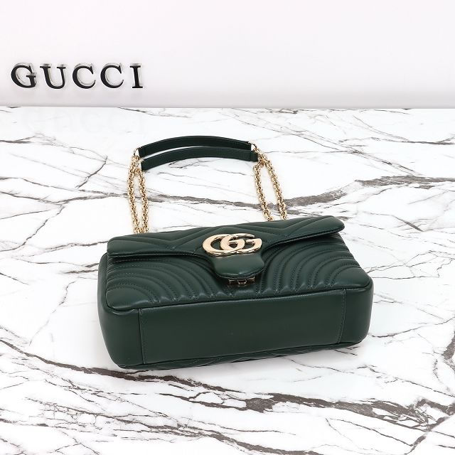 GG original lambskin marmont medium shoulder bag 837267 dark green