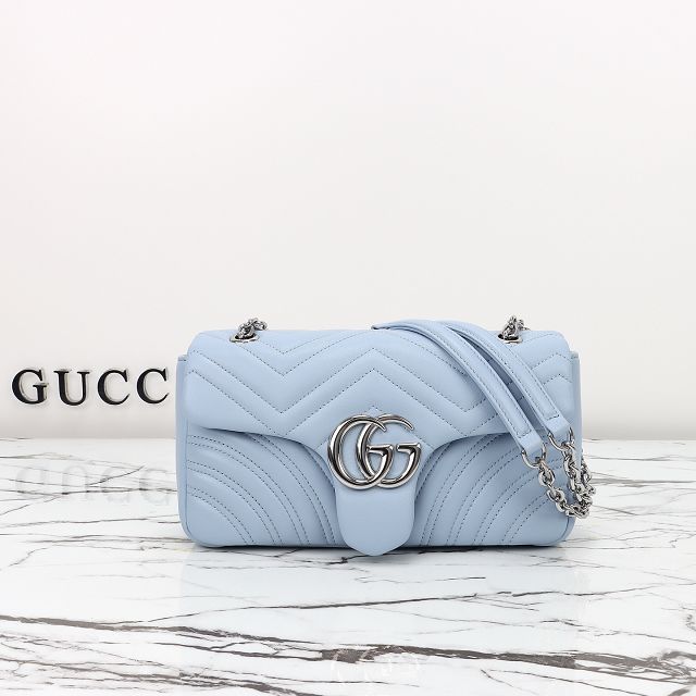 GG original lambskin marmont medium shoulder bag 837267 light blue