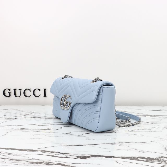 GG original lambskin marmont medium shoulder bag 837267 light blue